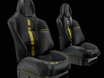 Car seat set Black 3D model