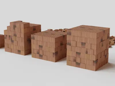 8 Holes Brick Low-poly 3D model