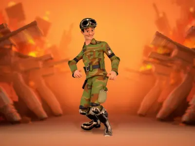 Camouflage Soldier model pack Low-poly 3D model