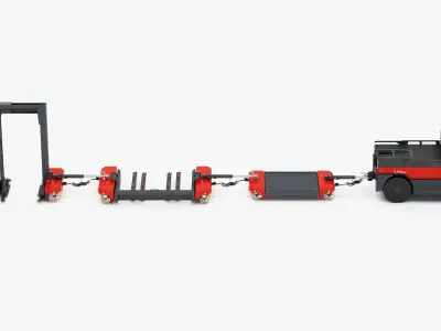 Linde P250 Industrial Logistic Train System 3D model