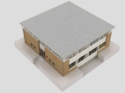 Realistic European City Block Building 05 Low-poly 3D model
