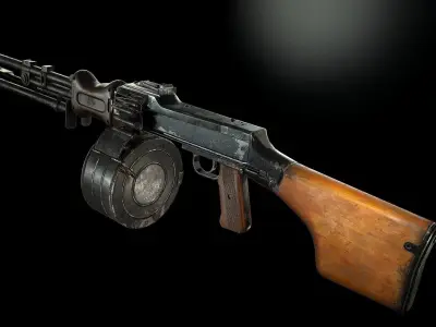 RPD machinegun Low-poly 3D model
