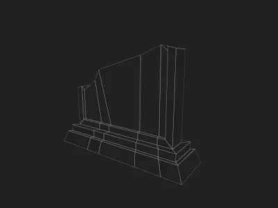 Gravestone Low-poly 3D model order