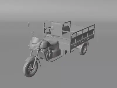 3 Wheel Cargo Motorcycle  3D model