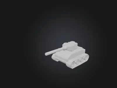Voxel Tank Model Low-poly 3D model