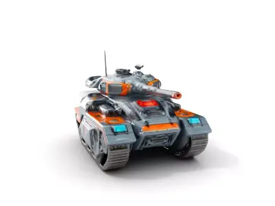 Futuristic Tank Model Pack with Advanced Textures and Detail Low-poly 3D model