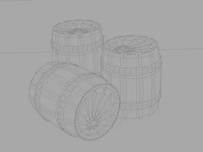 Fantasy Barrels - Free Free low-poly 3D model