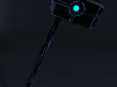 sci-fi hammer Low-poly 3D model