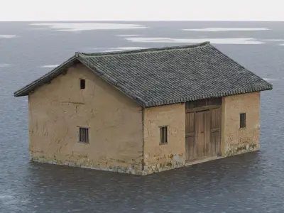 Traditional rural Chinese residence Low-poly 3D model