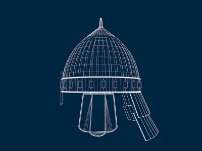 helmet golden 3D model purchase