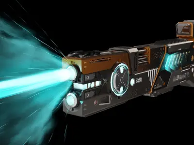 Sci fi gauss rifle based on pulse rifle with full Blend file 3D model