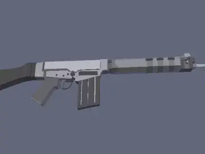 FN FAL  Rifle de Asalto Low Poly Low-poly 3D model