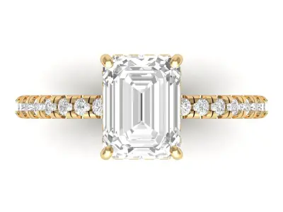 Emerald Radiant Ring 3D print model 13
