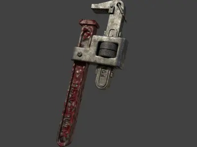 Pipe Wrench Tool Low-poly 3D model