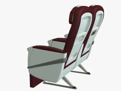 Airplane Chair Premium Class Low-poly 3D model