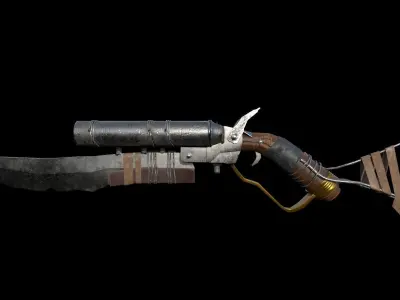 Craft Shotgun Low-poly 3D model