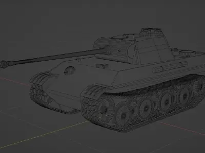 Panther Tank Low-poly 3D model purchase