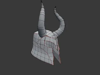 Helmet horned Low-poly 3D model