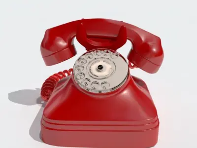 Retro phone Low-poly 3D model