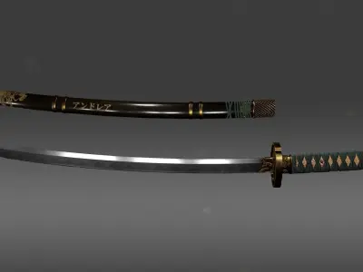 Samurai Katana Low-poly 3D model purchase