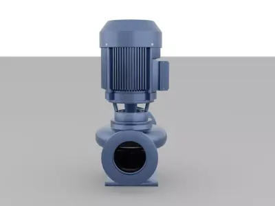 Inline Centrifugal Pump Lightweight Visual Model 3D model