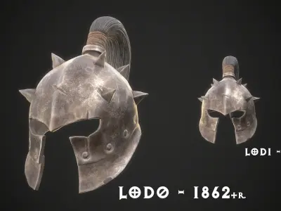 Orc Helmet 02 Low-poly 3D model