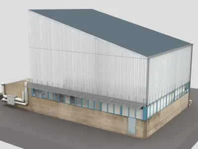 Realistic European City Block Building 02 Low-poly 3D model