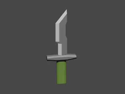 low-poly knife game ready sword Low-poly 3D model