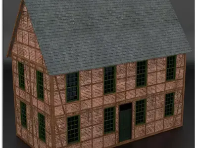 Half Timbered House Free 3D model