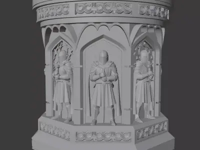 Gothic Knight Pot Medieval Decorative Vase 3D print model