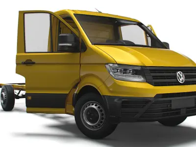 VW Crafter Chassis SingleCab L3 HQInterior 2023 3D model