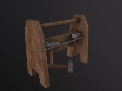Blacksmith Tool Rack  3D Model Low-poly 3D model