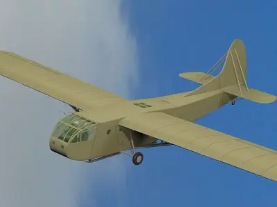 Plane military flying in sky 3D model