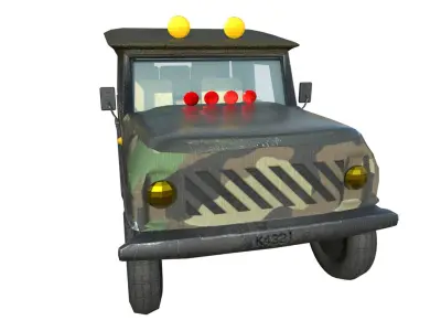 Military Jeep Model  Low-poly 3D model