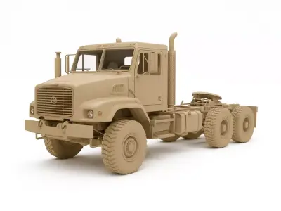 Heavy Duty Tractor Truck Low-poly 3D model