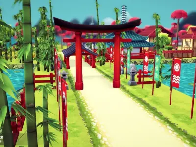 VIASS Village Pack Low-poly 3D model