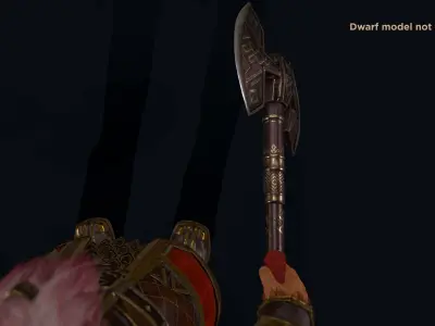 Dwarf ax Low-poly 3D model