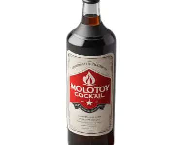 Molotov Cocktail Bottle 3D Model Low-poly 3D model