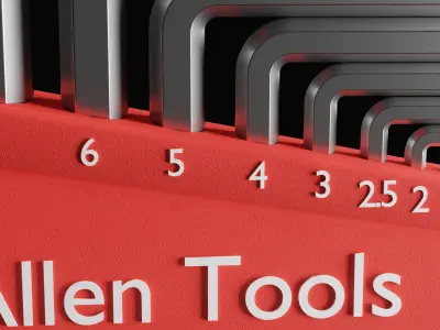 Allen key set - Short rounded 3D model