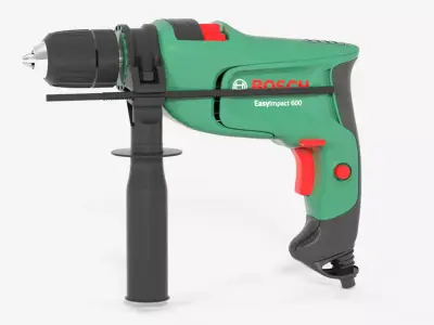  Bosch Electric Hammer Drill EasyImpact 600 Low-poly 3D model
