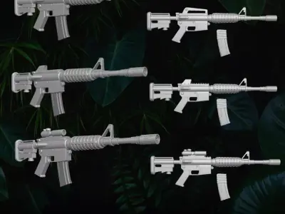 M4A4 collection 3D printable files for Action Figures 3D print model