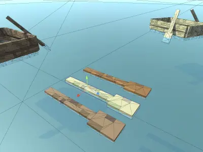 Block Pack Boat - block styled voxel boat Low-poly 3D model