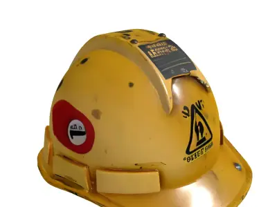 Gritty Industrial Safety Helmet Low-poly 3D model