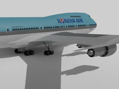 Korean Air 747SP Free 3D model