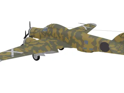 Savoia-Marchetti SM79 Sparviero Low-poly 3D model