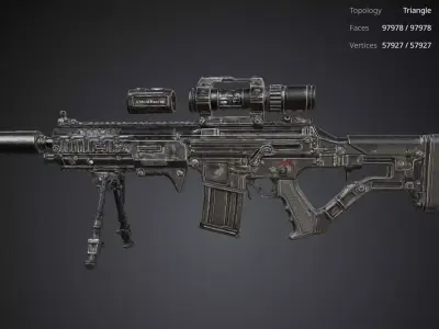 Modern Assault Rifle 3D model buy