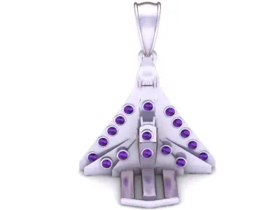 Fighter jet gold pendant 3D printable model 3D print model