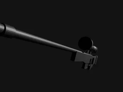 Low Poly Sniper Rifle Low-poly 3D model