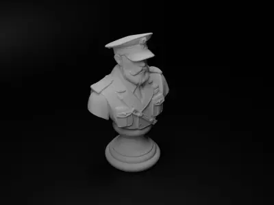 Tank Commander Bust Chess 3D print model buy