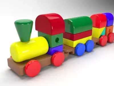 Train Toy 3D model Low-poly 3D model